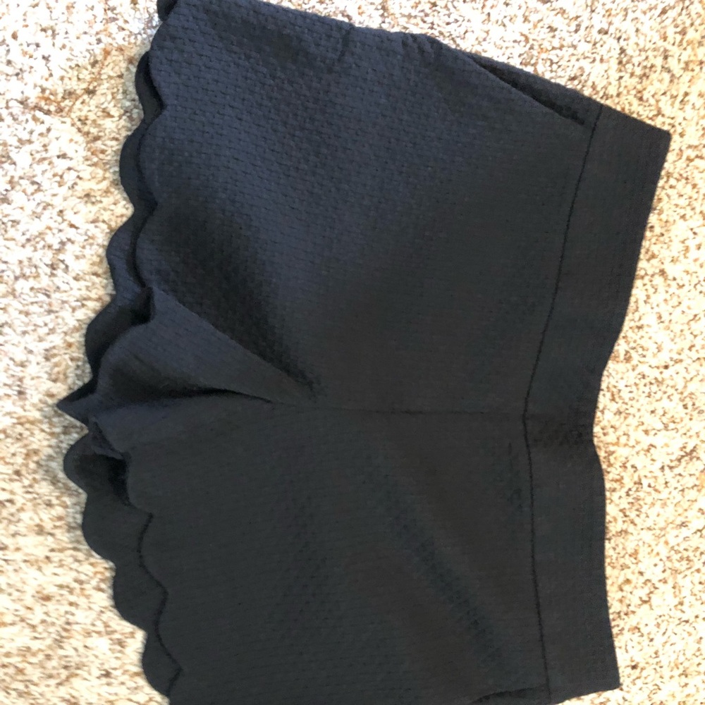Ann Taylor Loft black scalloped dress shorts